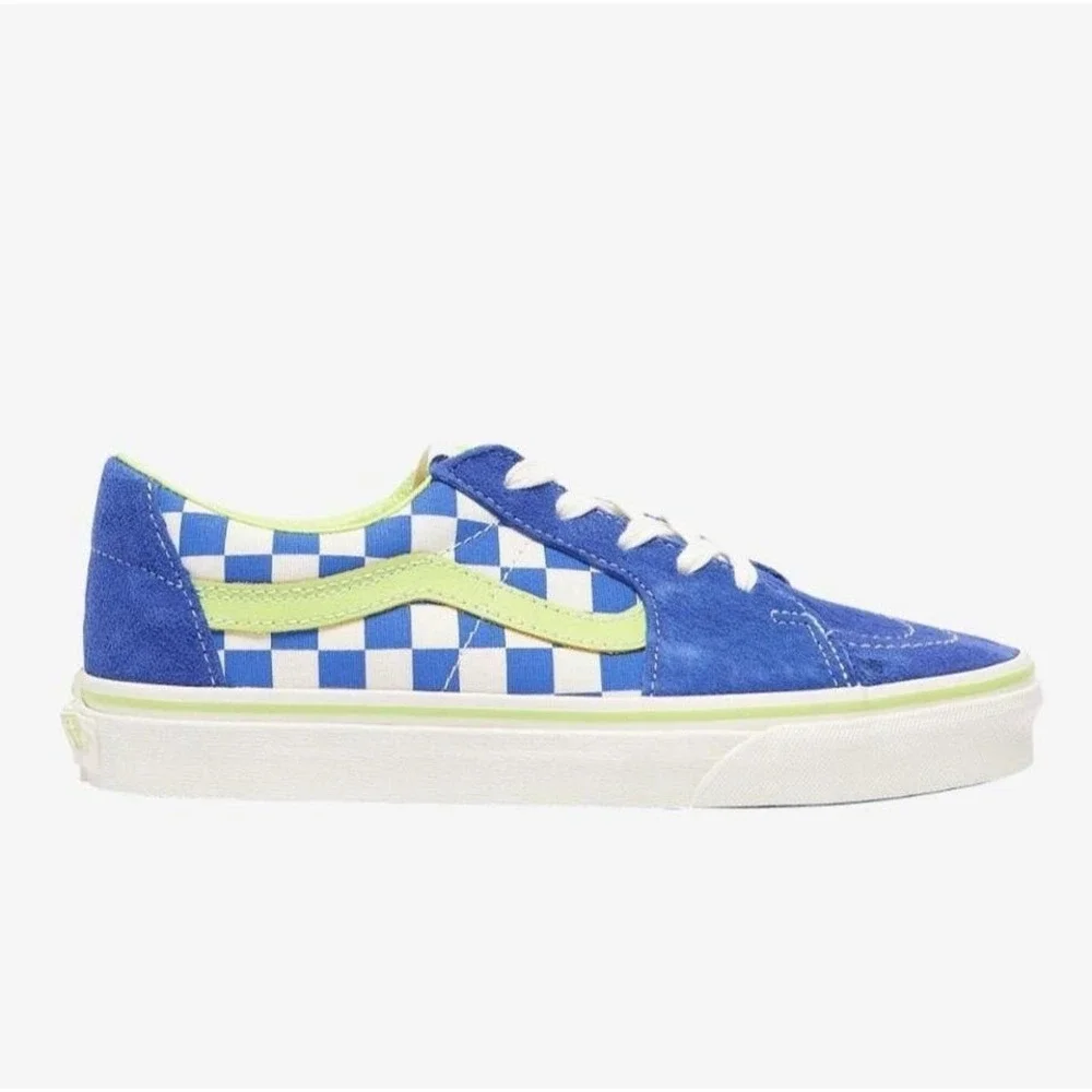 Vans SK8-Low checkerboard blue white green casual skate sneaker shoe NWB Men 9.5